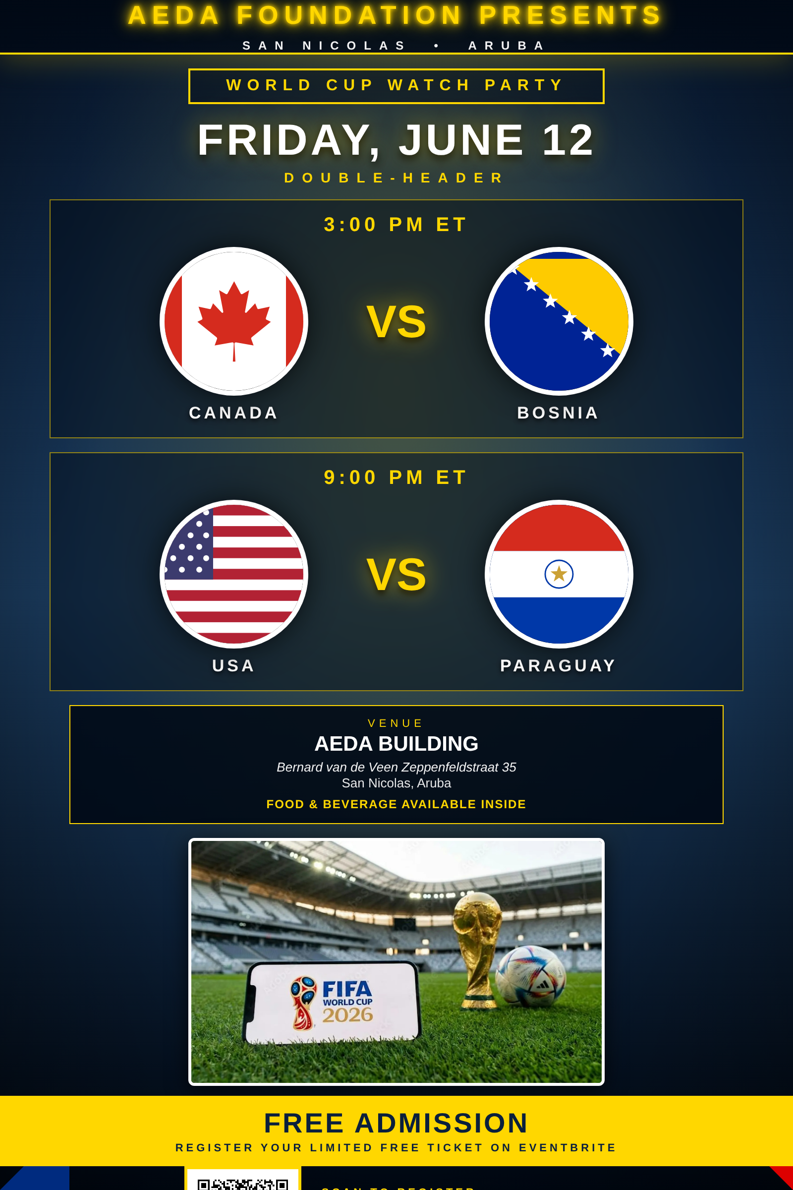 June 12 World Cup watch party poster