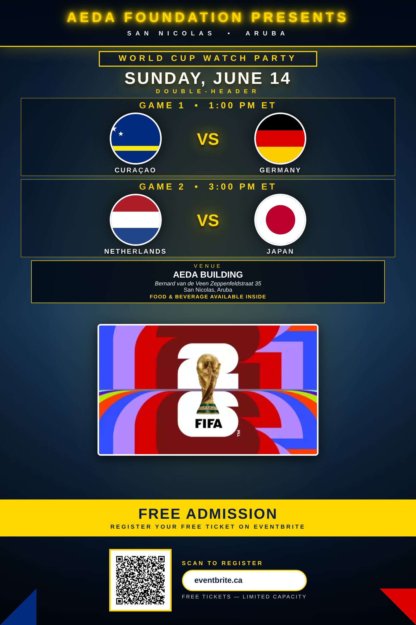 June 14 World Cup watch party poster