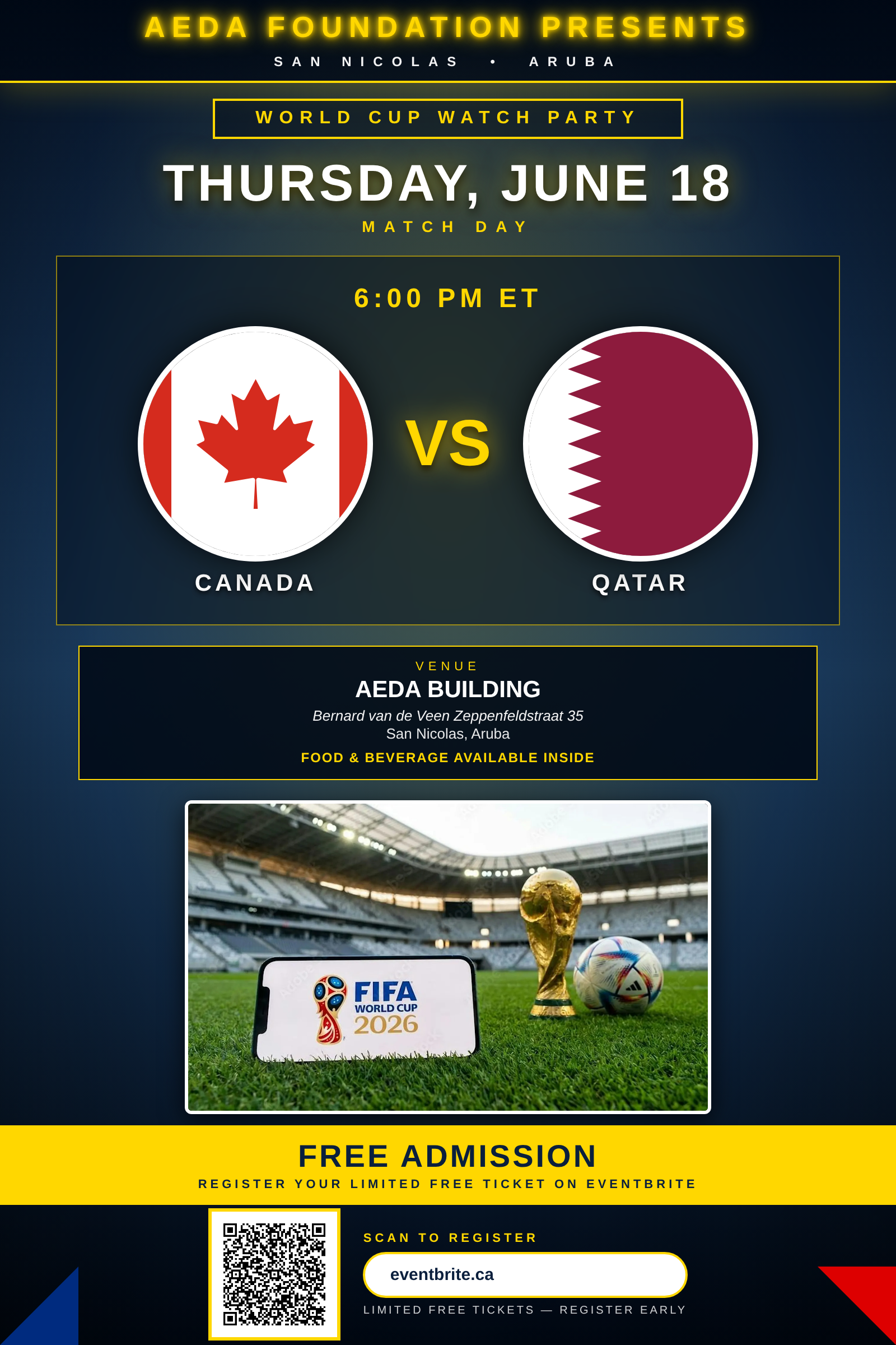 June 18 World Cup watch party poster