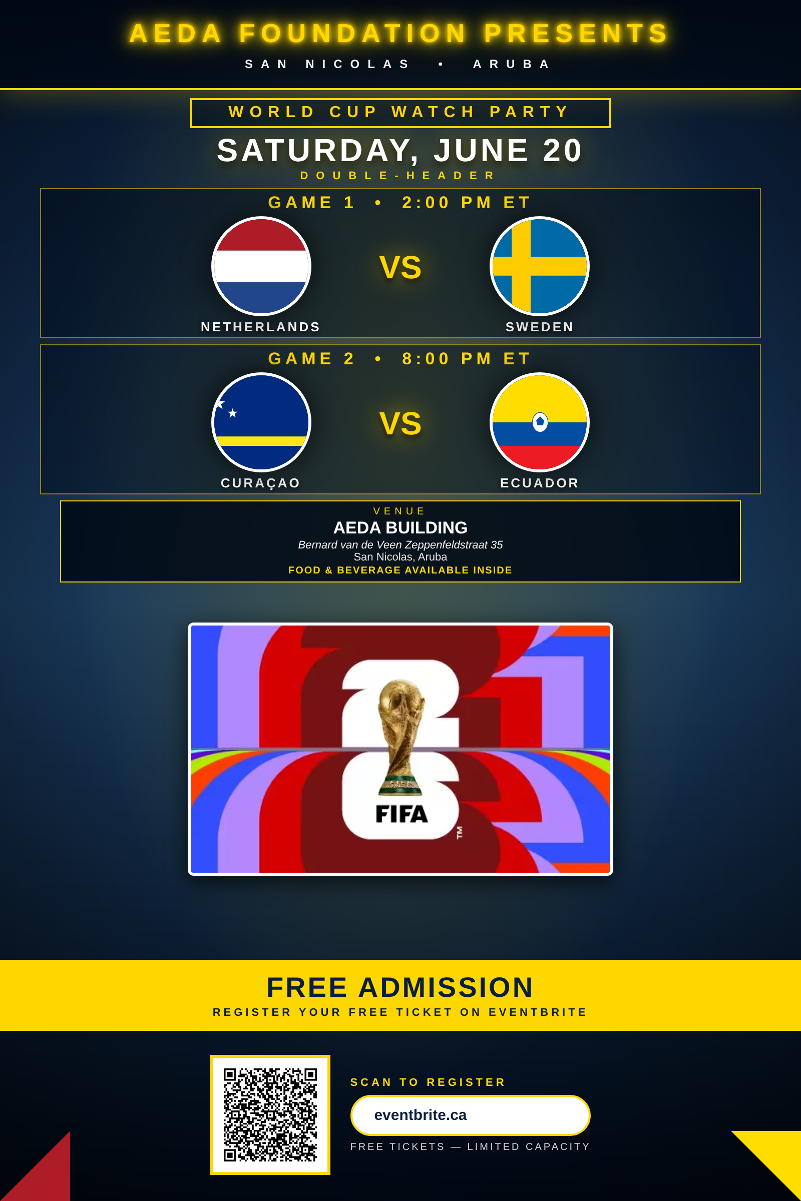 June 20 World Cup watch party poster