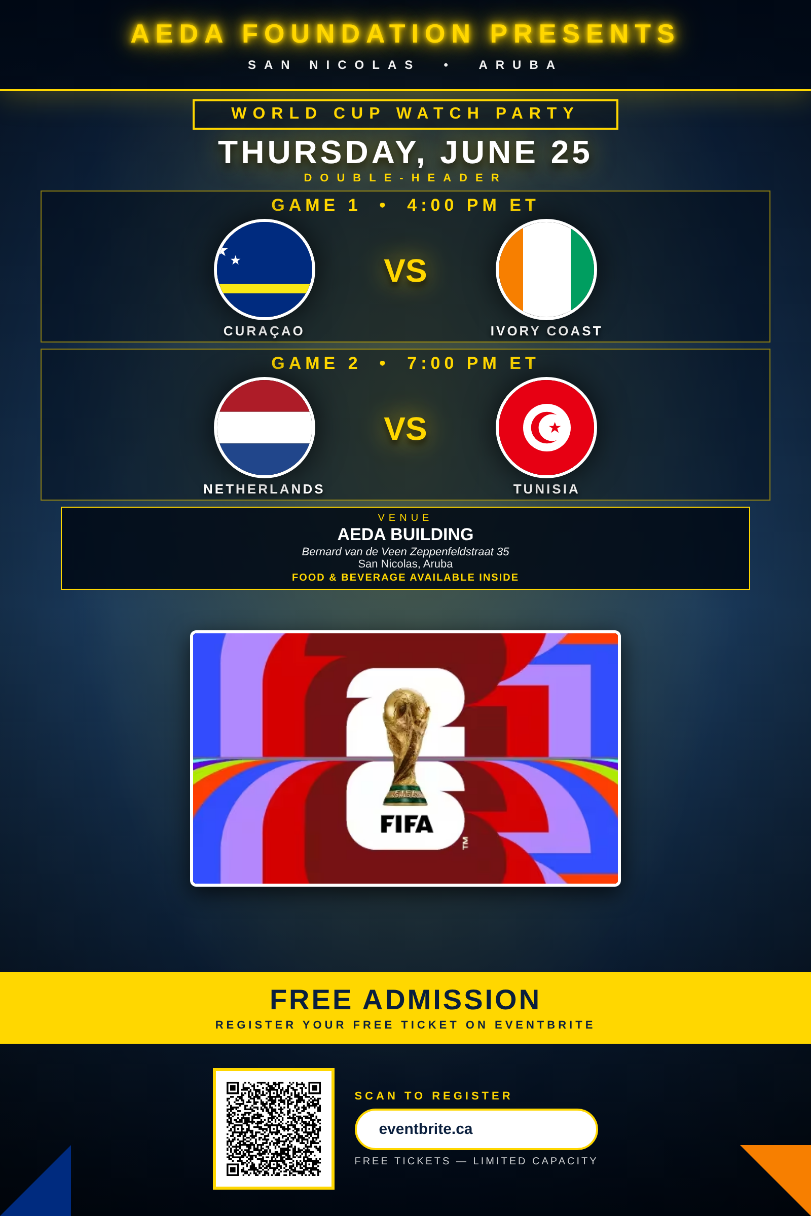 June 25 World Cup watch party poster